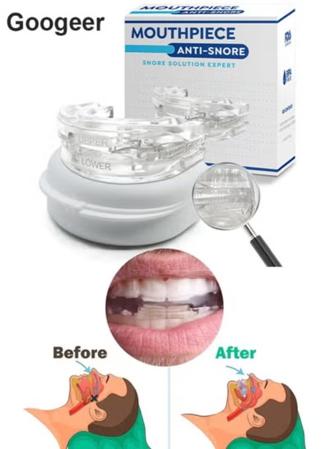 Googeer Anti-Snoring Mouth Guard Adjustable Mouthpiece Night Time Teeth Mouthguard Sleeping Bite Guard For Bruxism And Stop Snoring Custom Molding Adjustability, Snoring Reduction Aid For Men And Women - Image 1